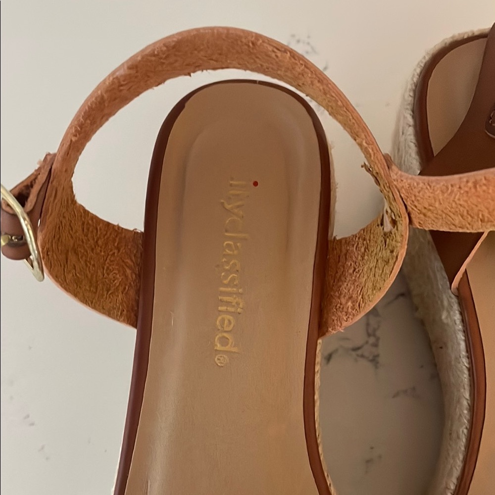 Women's Tan Wedge Sandals - Picture 8 of 8